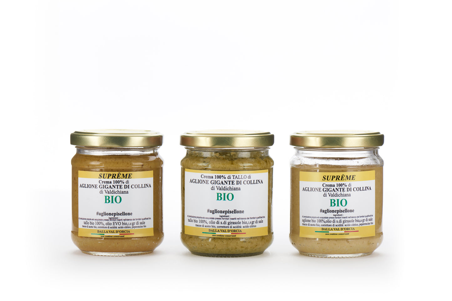 Confezione 3 x Vasetti Aglione 100% Bio di Collina + Olio